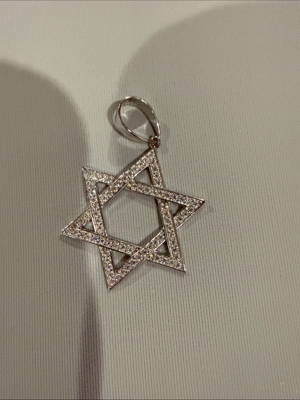 Silver Moissanite Star of David Pendant